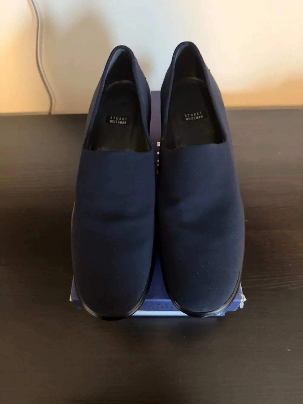 Stuart Weitzman Navy Slip-On Loafers for Women